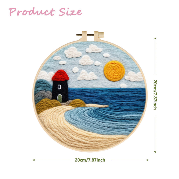 Lighthouse by the Sea Wool Needle Felting Painting Kit