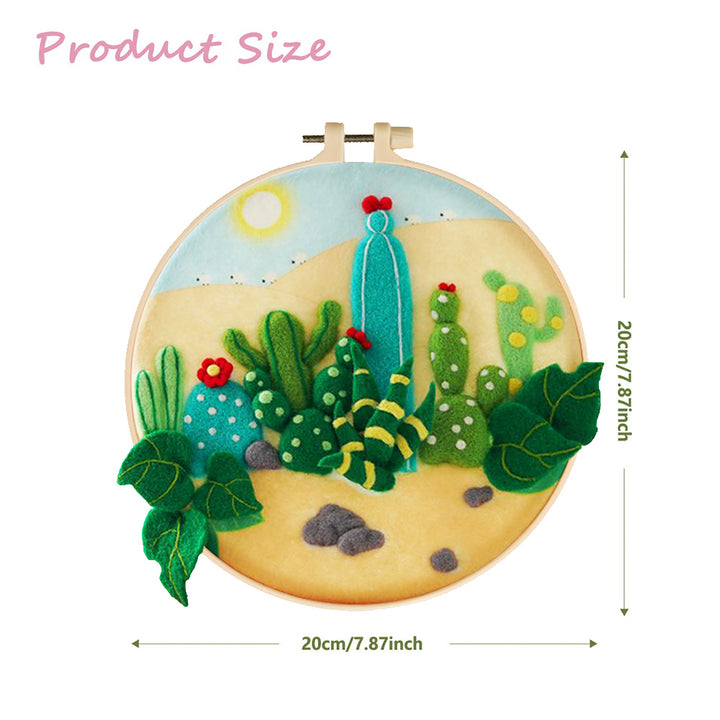 Cacti in the Desert Wool Needle Felting Painting Kit