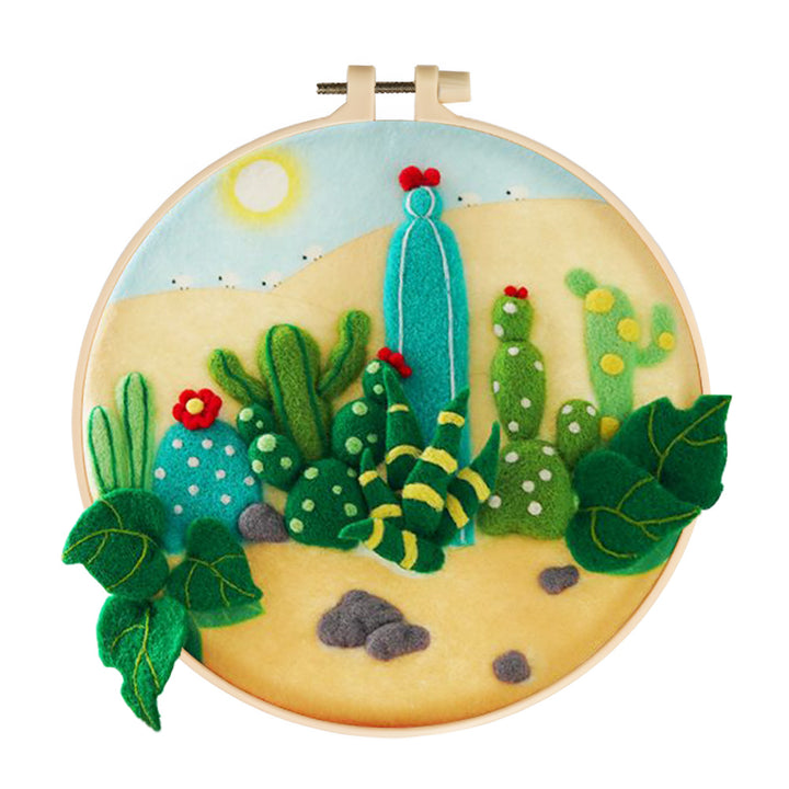 Cacti in the Desert Wool Needle Felting Painting Kit