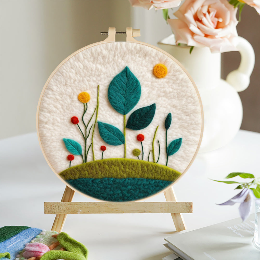Wildflowers on the Grass Wool Needle Felting Painting Kit
