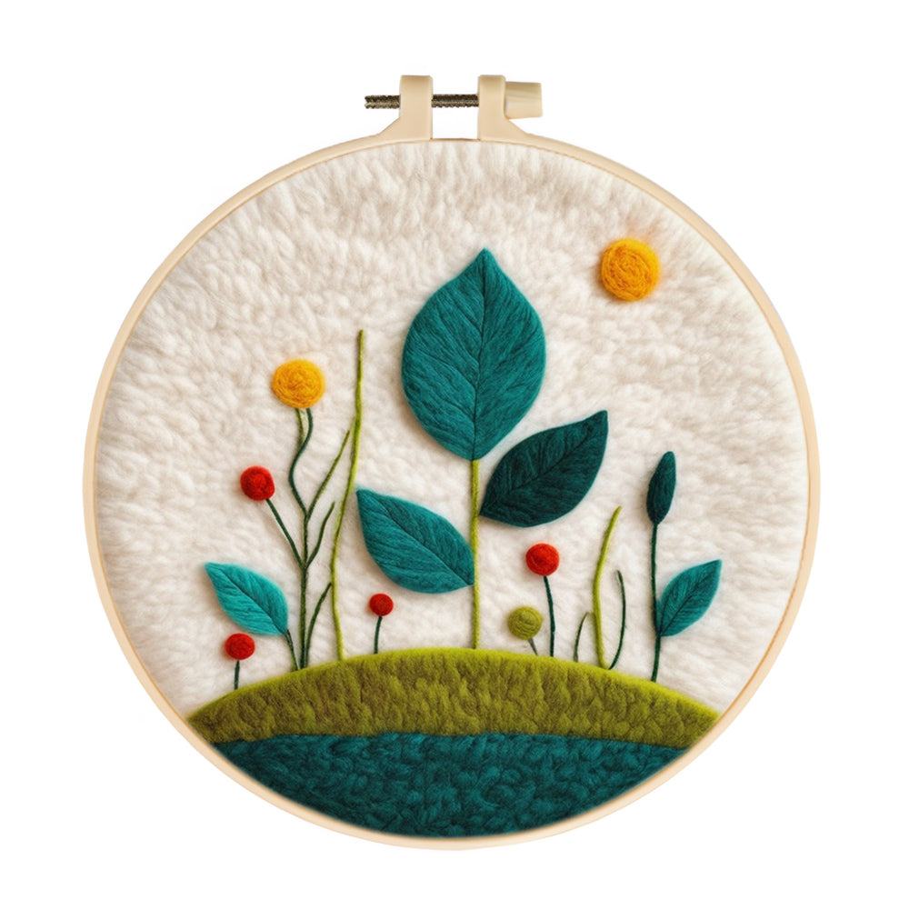 Wildflowers on the Grass Wool Needle Felting Painting Kit