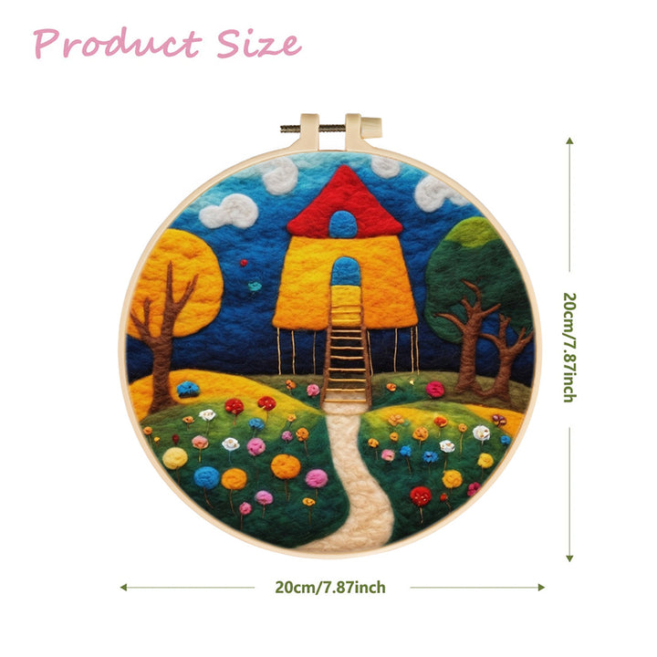Treehouse in the Garden Wool Needle Felting Painting Kit