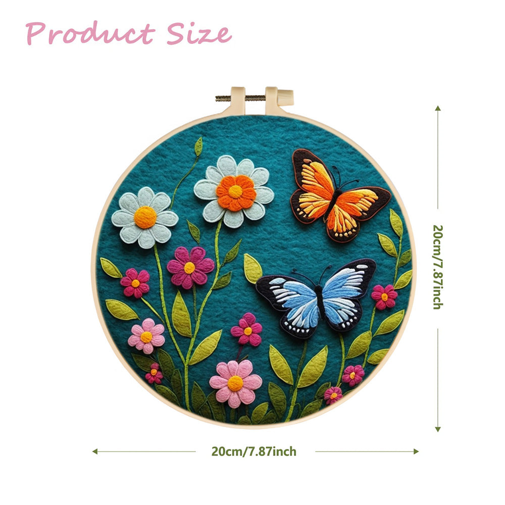 Butterflies and Wildflowers Wool Needle Felting Painting Kit