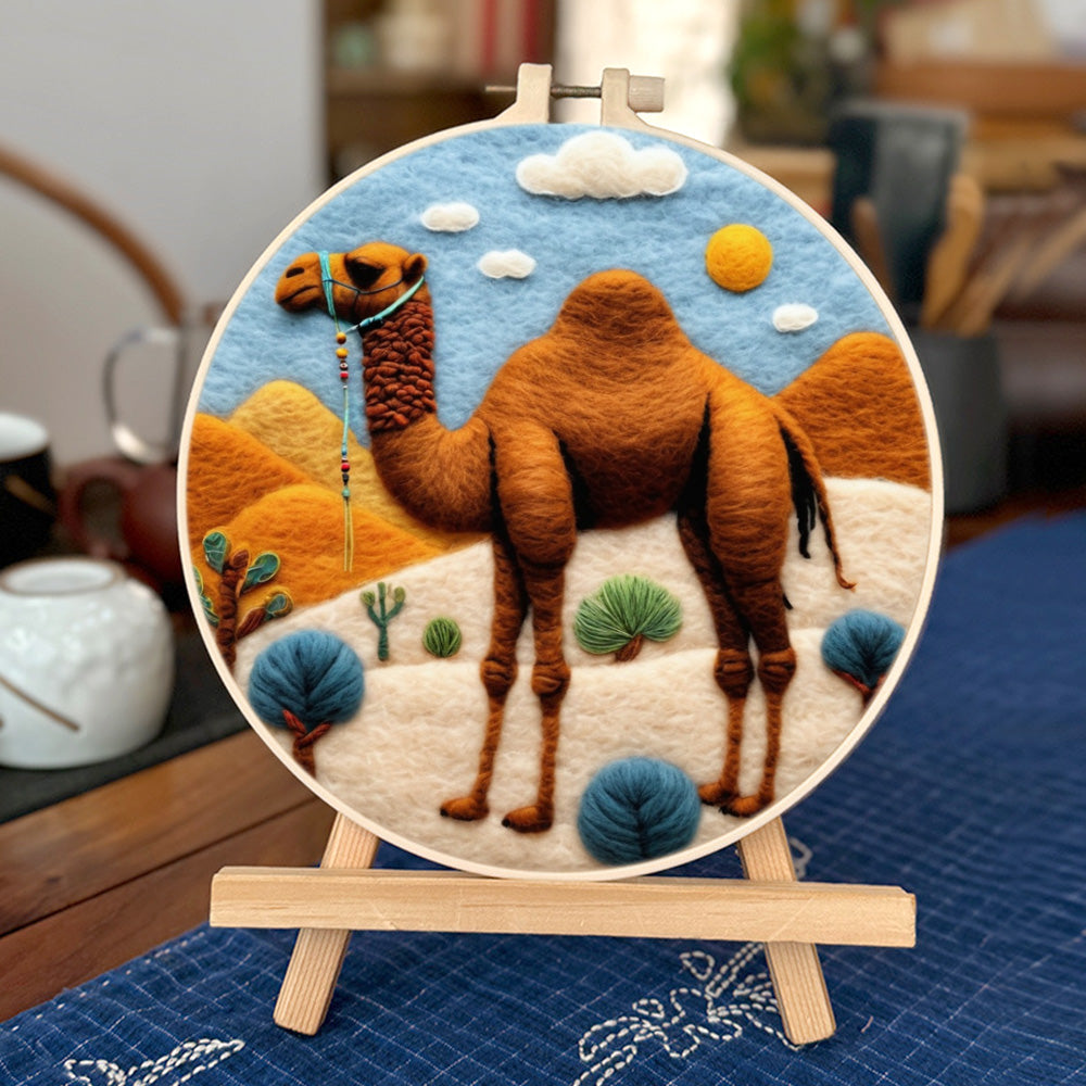 Camel in the Desert Wool Needle Felting Painting Kit