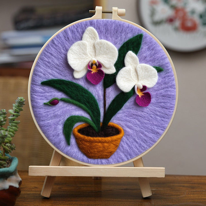 Potted Orchids Wool Needle Felting Painting Kit