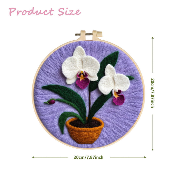 Potted Orchids Wool Needle Felting Painting Kit