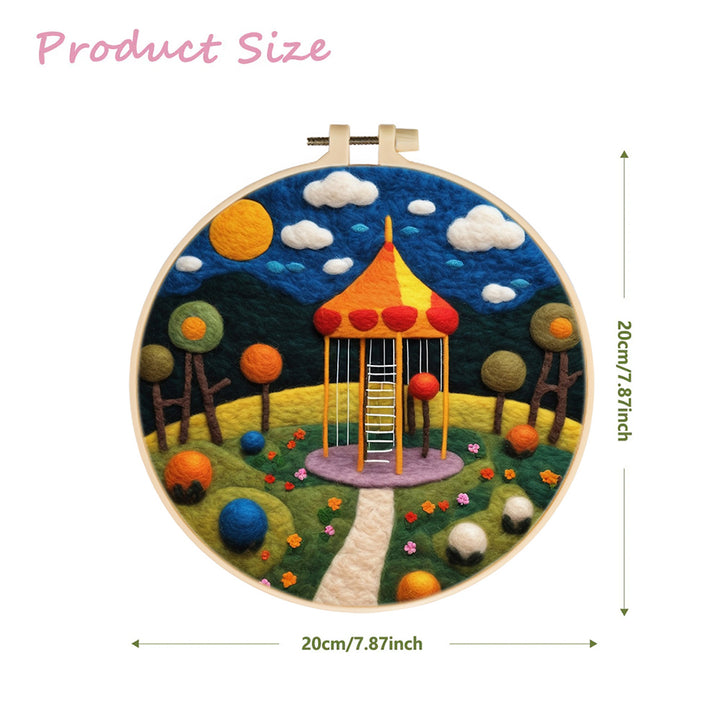 Climbing Rope Ladders in the Park Wool Needle Felting Painting Kit