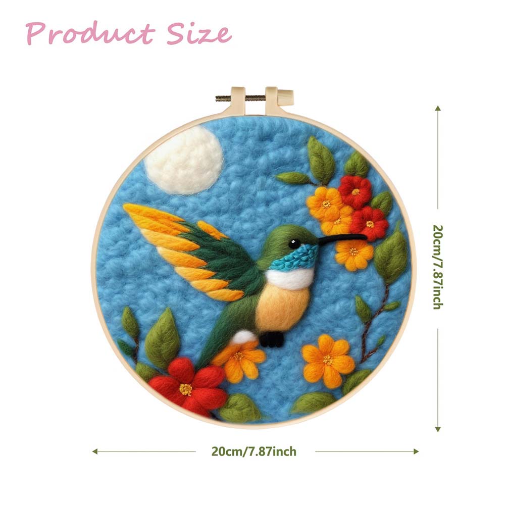 Bird Flies to Flowers Wool Needle Felting Painting Kit