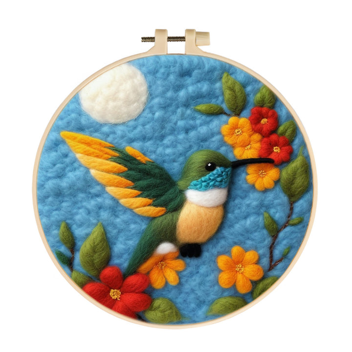 Bird Flies to Flowers Wool Needle Felting Painting Kit