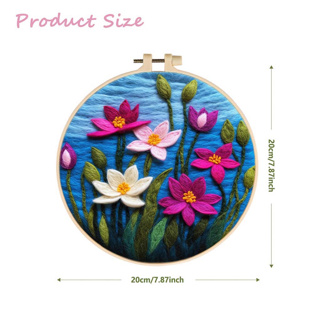 Lotus Flowers in Midsummer Wool Needle Felting Painting Kit