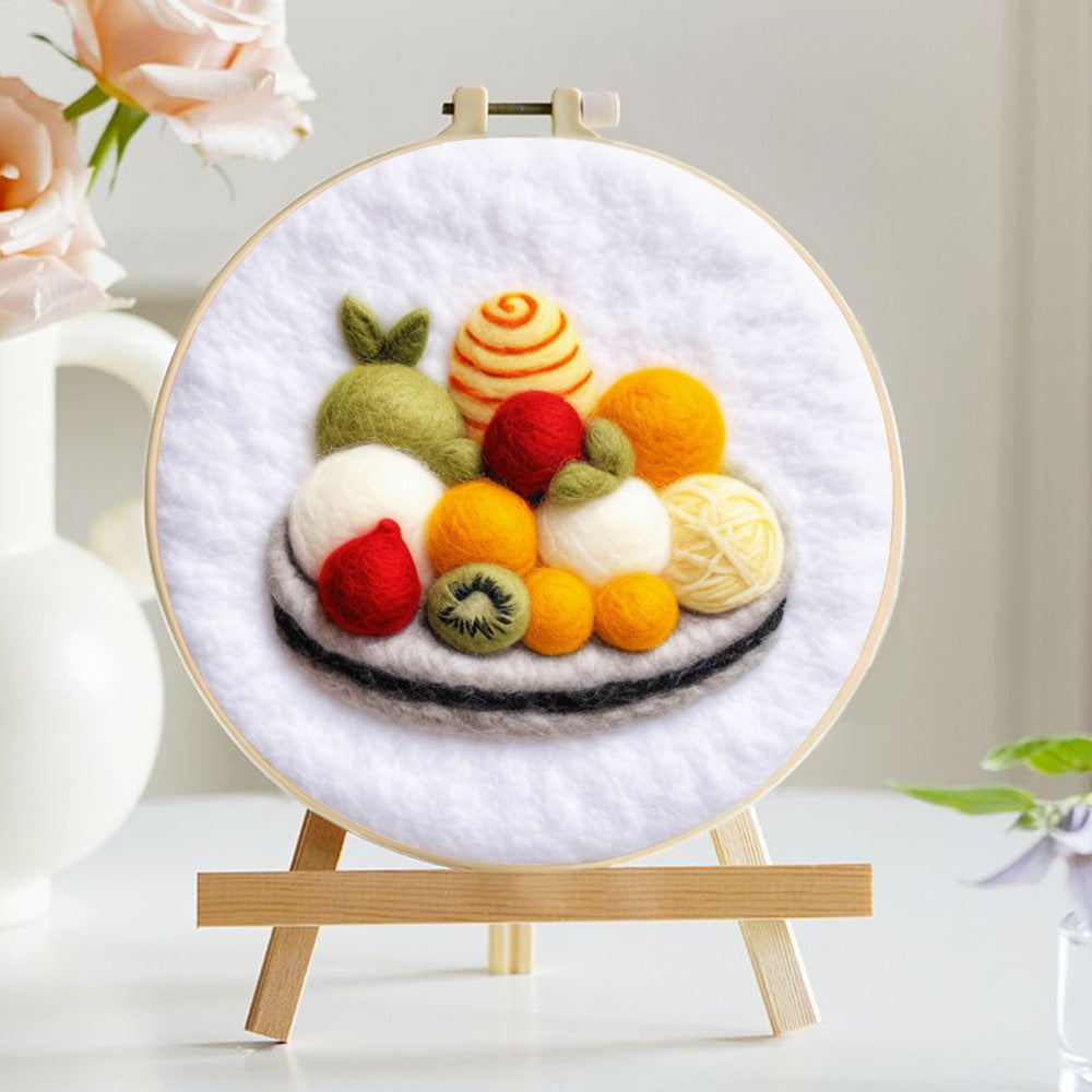 Fruit Ice Cream Balls Wool Needle Felting Painting Kit