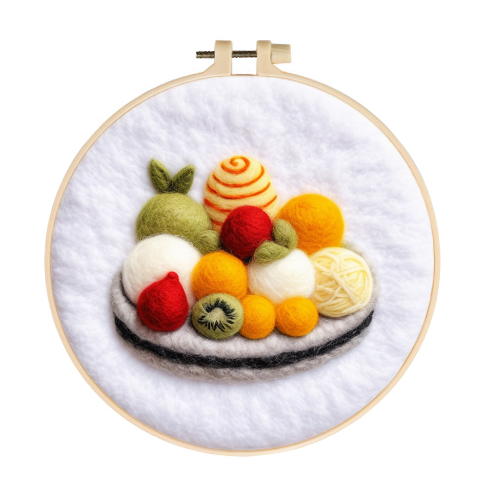 Fruit Ice Cream Balls Wool Needle Felting Painting Kit