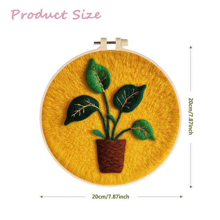 Potted Green Plants Wool Needle Felting Painting Kit