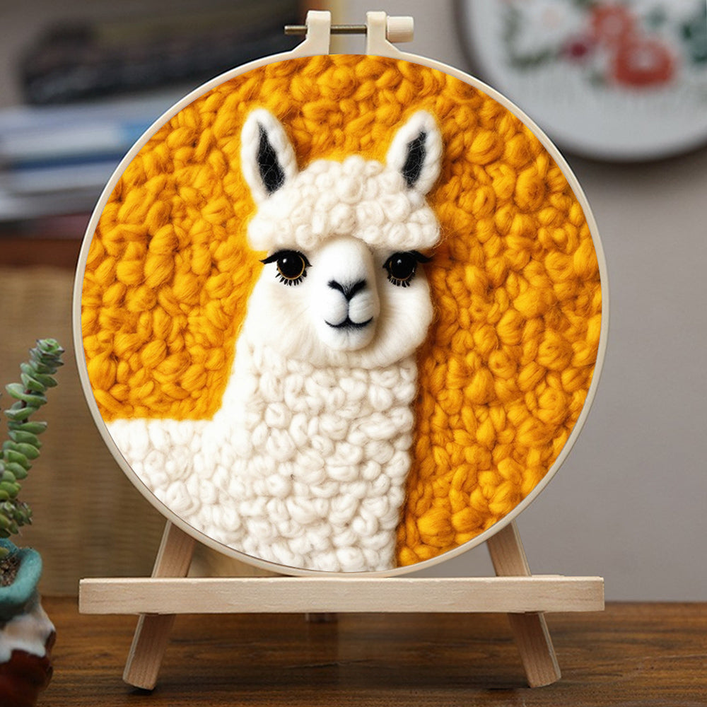 Soft Alpaca with Curly Wool Needle Felting Painting Kit