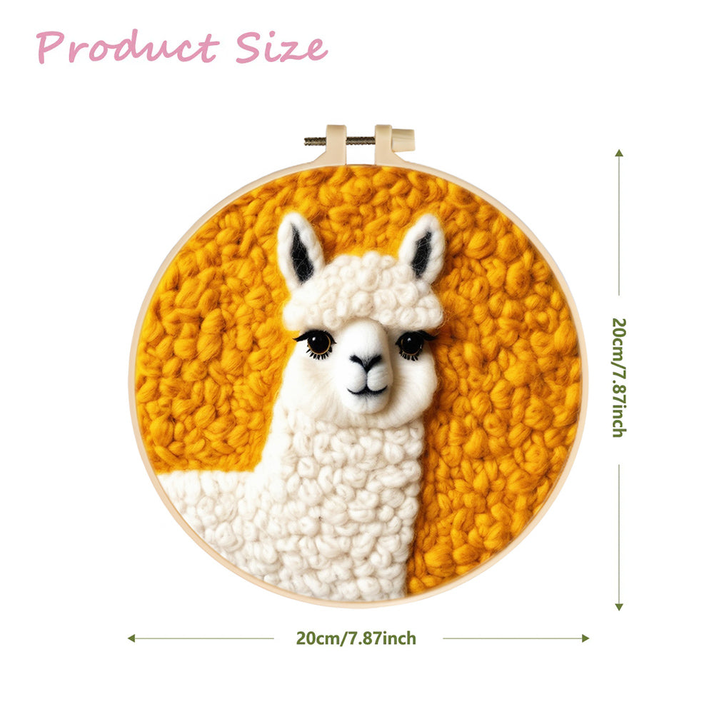 Soft Alpaca with Curly Wool Needle Felting Painting Kit