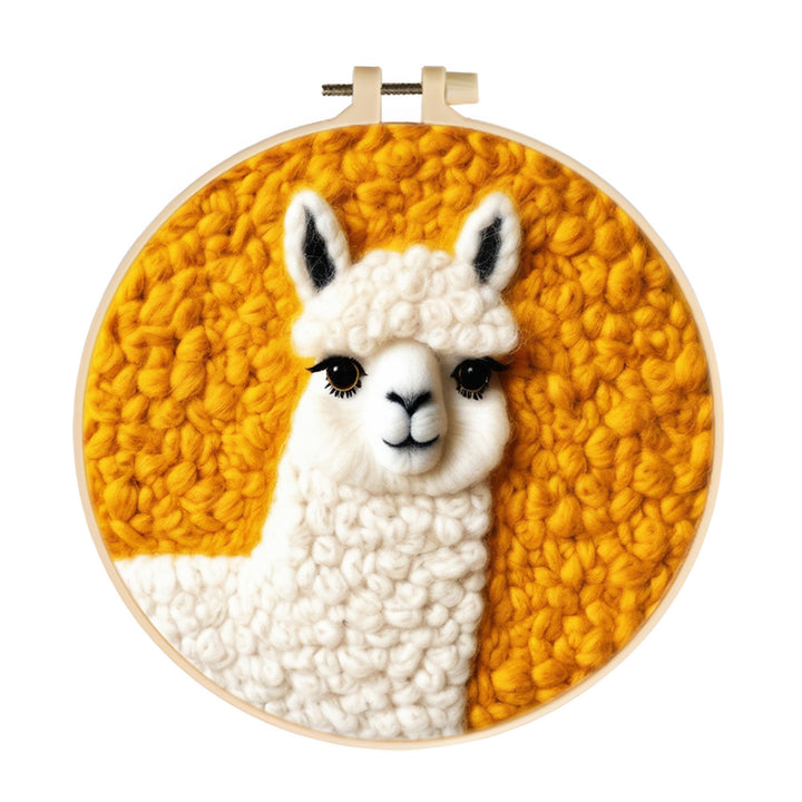 Soft Alpaca with Curly Wool Needle Felting Painting Kit