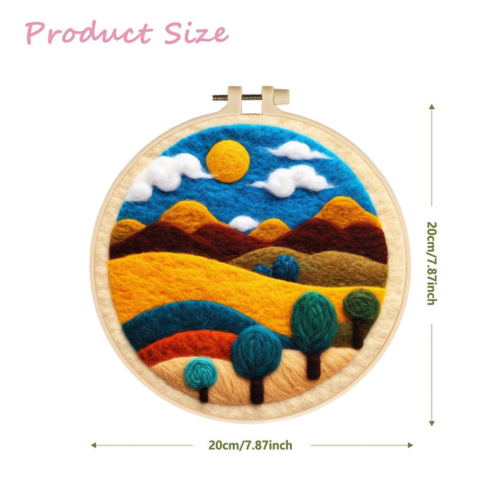 Colorful Mountains and Trees Wool Needle Felting Painting Kit