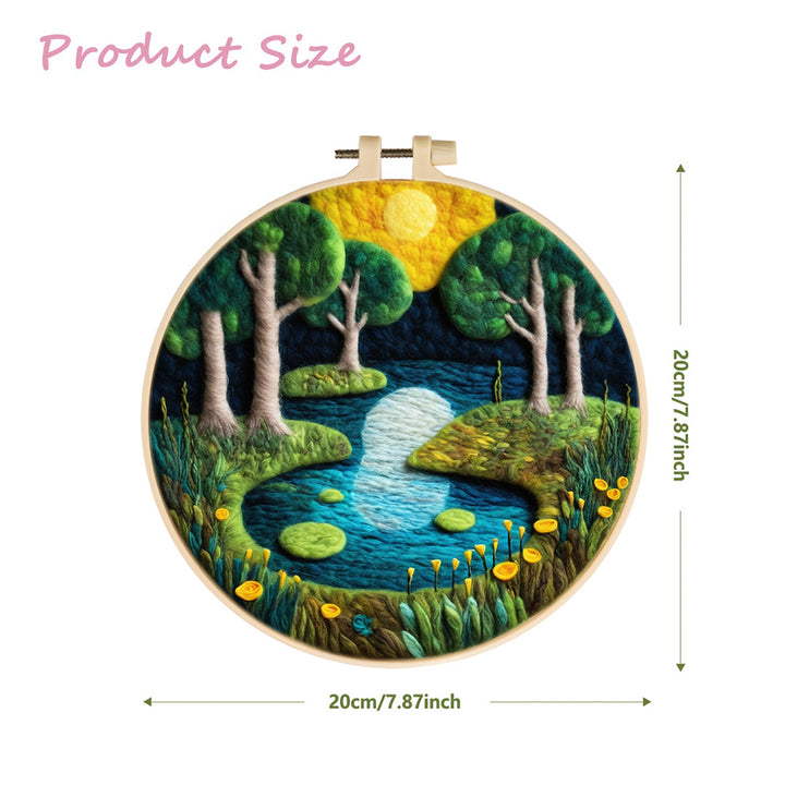 Summer Forest Pond Wool Needle Felting Painting Kit