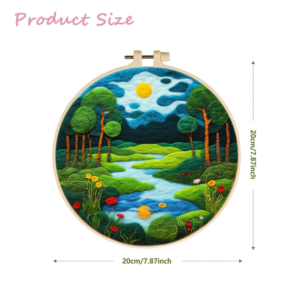 Summer Forest Streams Wool Needle Felting Painting Kit