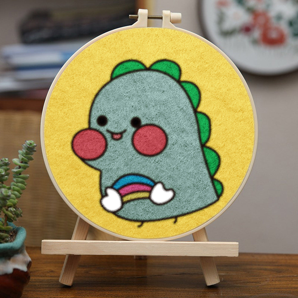 Little Dinosaur Smiling Wool Needle Felting Painting Kit