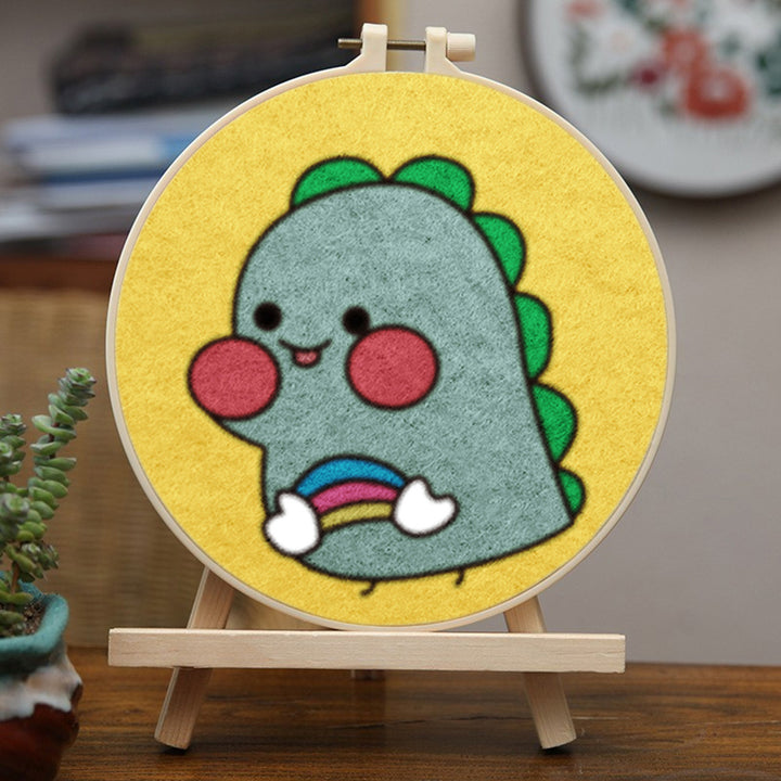 Little Dinosaur Smiling Wool Needle Felting Painting Kit