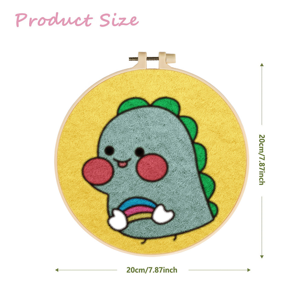 Little Dinosaur Smiling Wool Needle Felting Painting Kit
