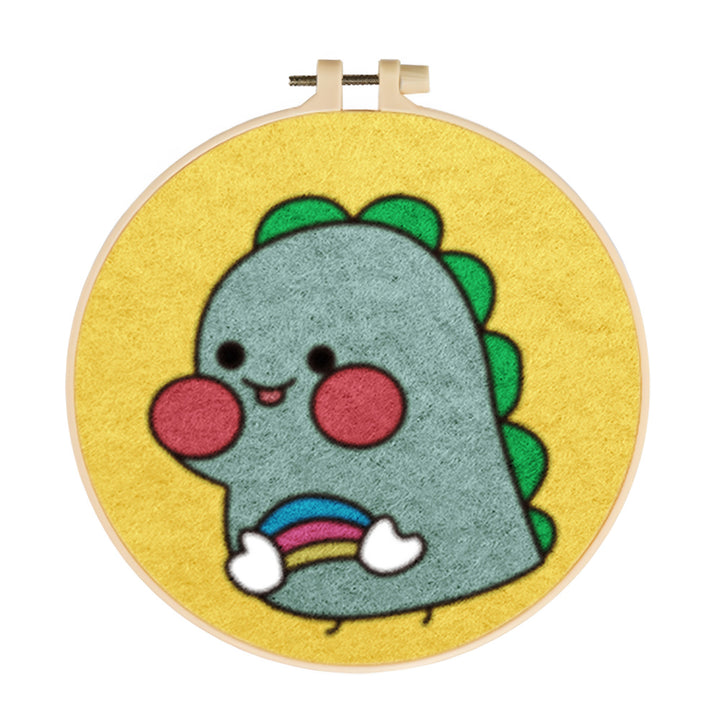 Little Dinosaur Smiling Wool Needle Felting Painting Kit