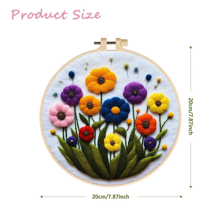 Colorful Wildflowers Wool Needle Felting Painting Kit