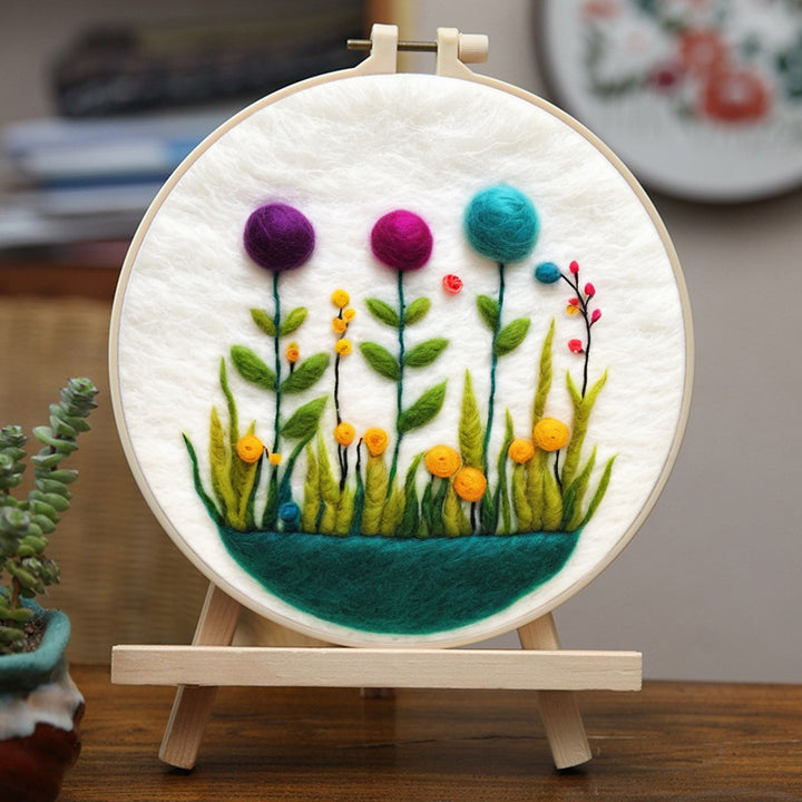 Wildflowers in the Grass Wool Needle Felting Painting Kit
