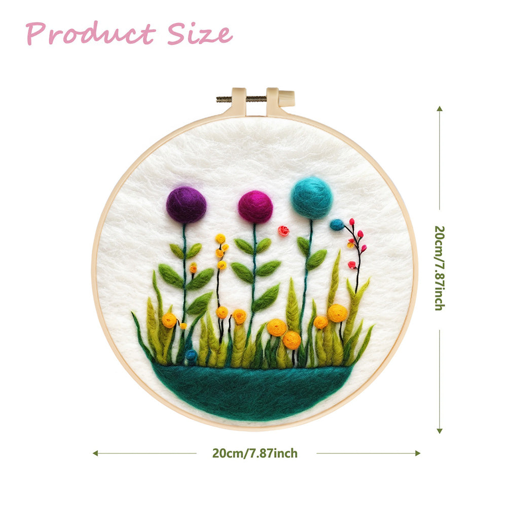 Wildflowers in the Grass Wool Needle Felting Painting Kit