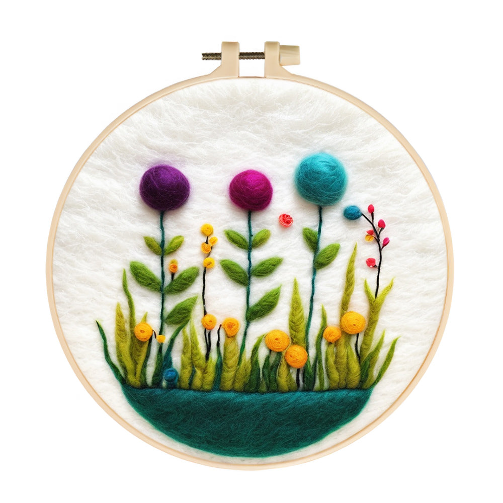 Wildflowers in the Grass Wool Needle Felting Painting Kit