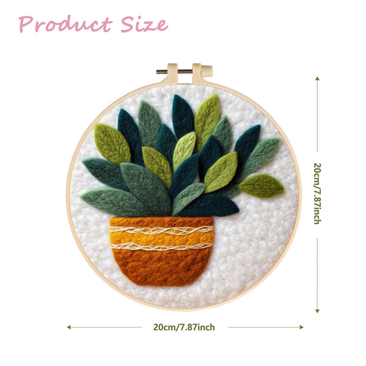 Potted Green Plants Wool Needle Felting Painting Kit
