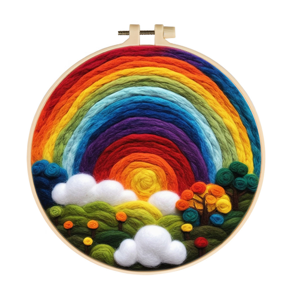 Rainbow Sky Wool Needle Felting Painting Kit