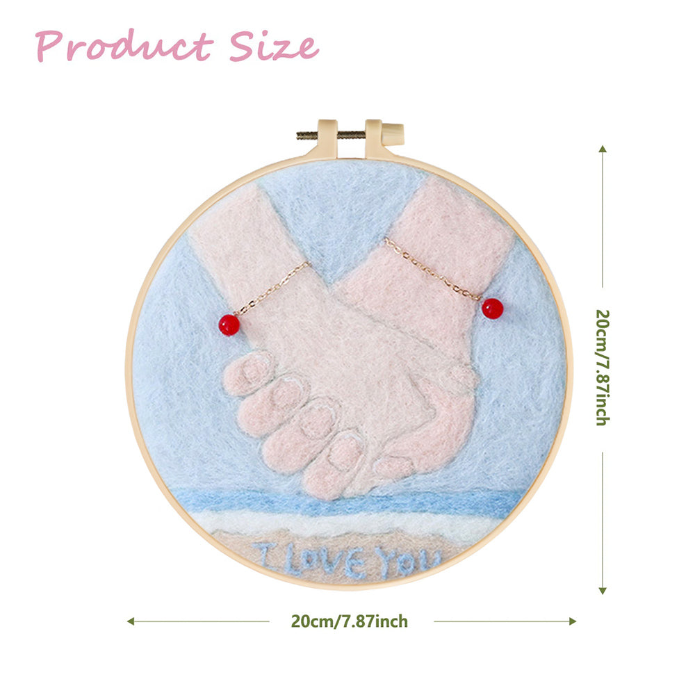 Couple Holding Hands Wool Needle Felting Painting Kit