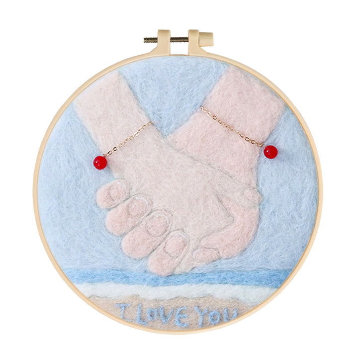 Couple Holding Hands Wool Needle Felting Painting Kit