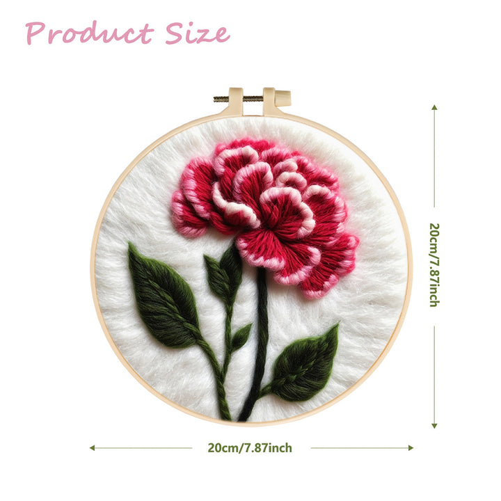 Delicate Pink Carnation Bloom Wool Needle Felting Painting Kit