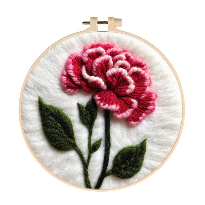 Delicate Pink Carnation Bloom Wool Needle Felting Painting Kit