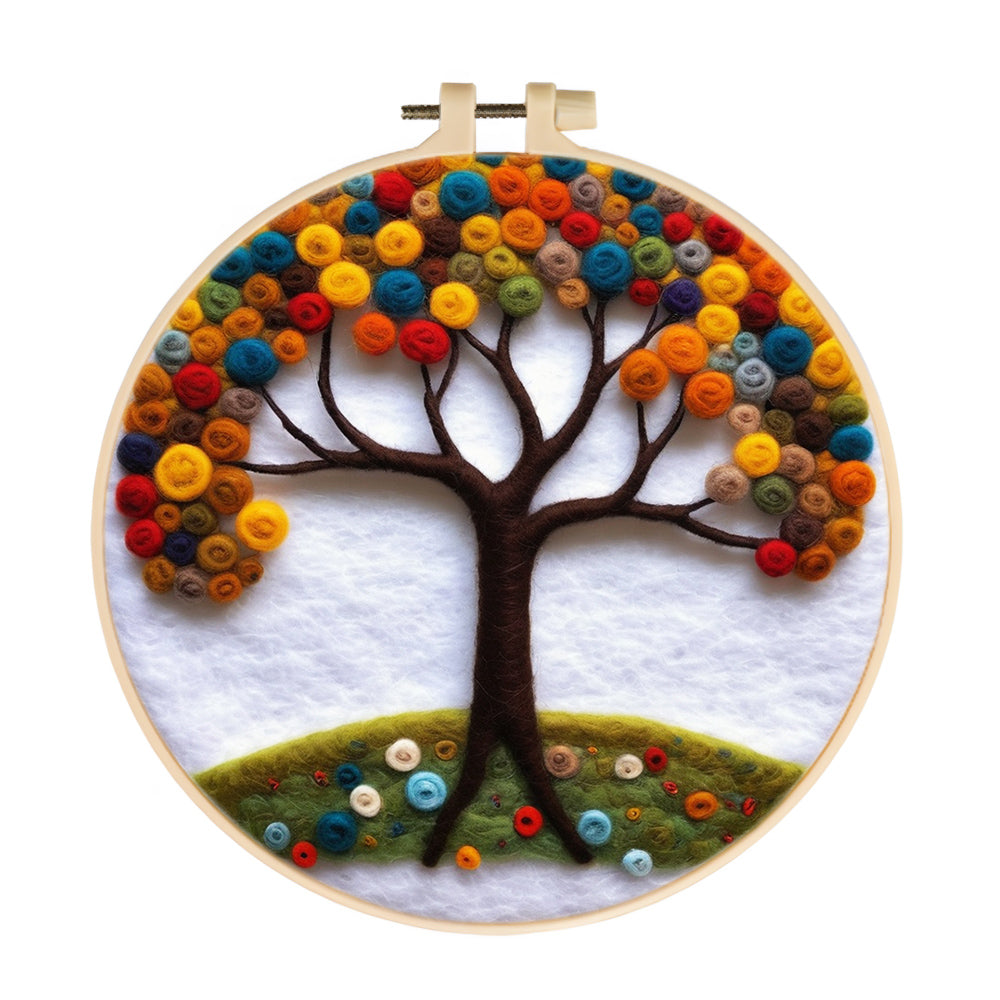 Tree of Abundant Fruits Wool Needle Felting Painting Kit