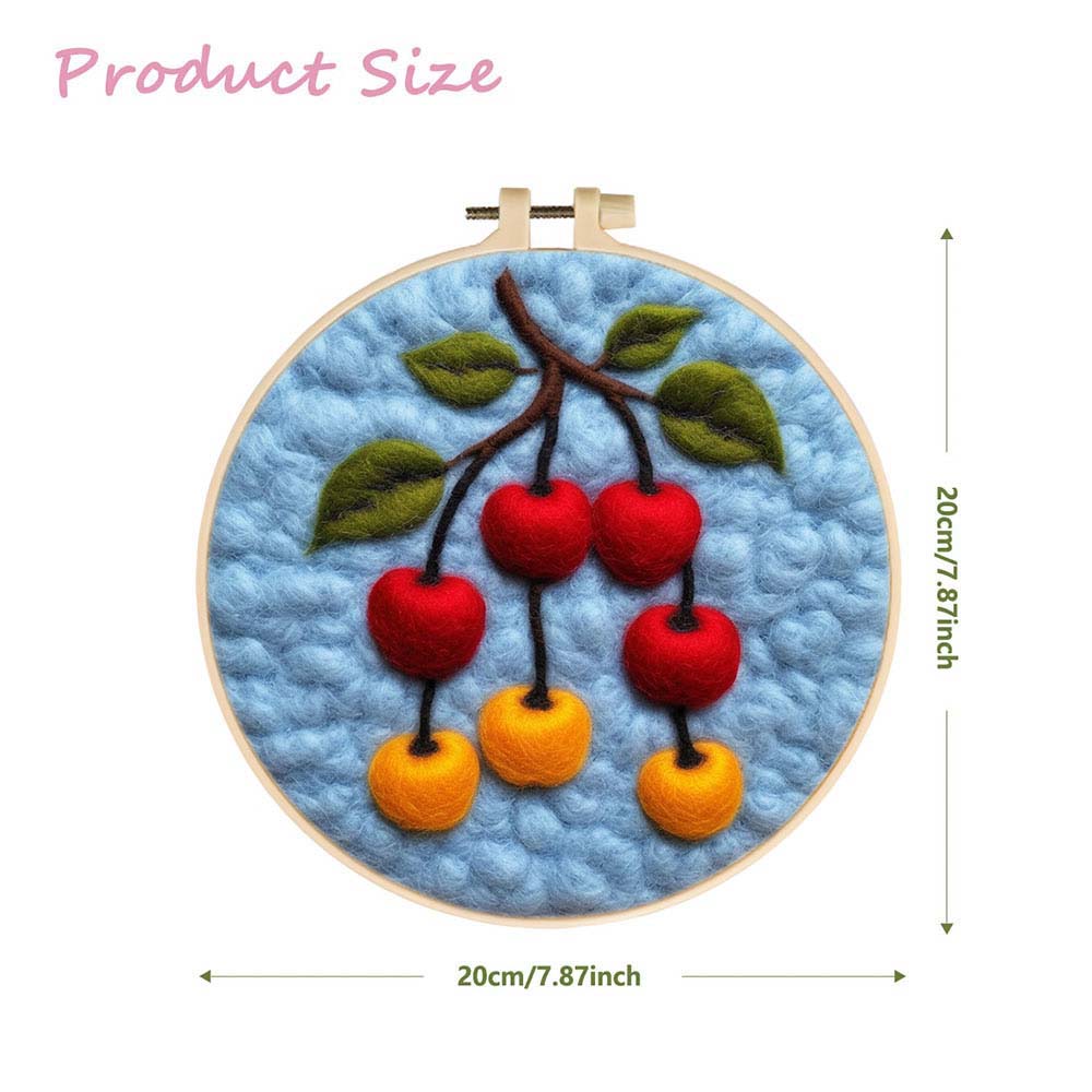 Red and Yellow Apples on the Branches Wool Needle Felting Painting Kit