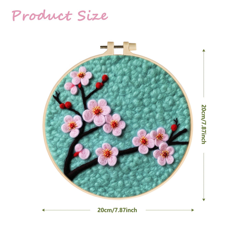 Elegant Plum Blossoms in Early Spring Wool Needle Felting Painting Kit