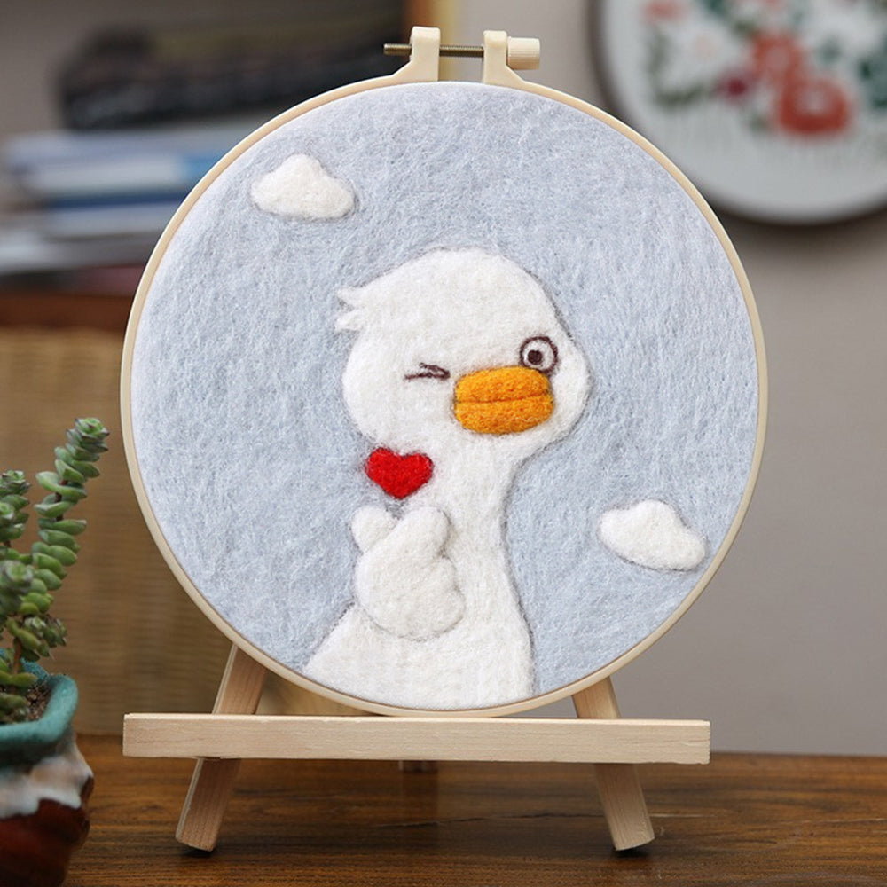 Duckling Shows Love Wool Needle Felting Painting Kit