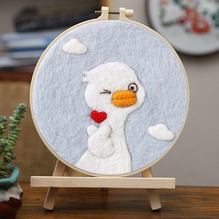 Duckling Shows Love Wool Needle Felting Painting Kit