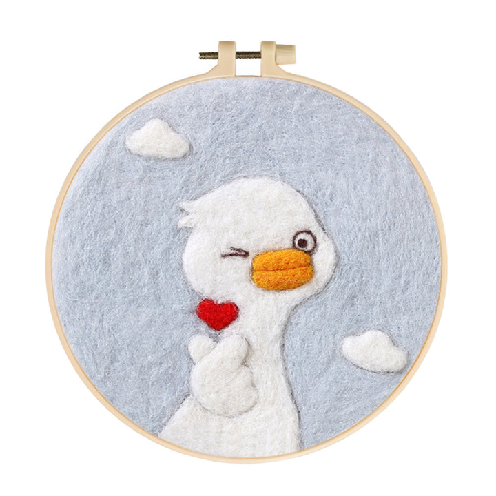 Duckling Shows Love Wool Needle Felting Painting Kit