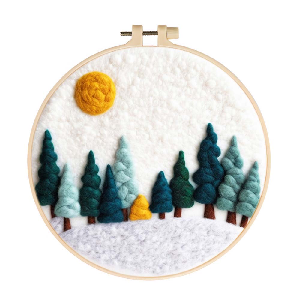 Cedars in the Sunlight Wool Needle Felting Painting Kit
