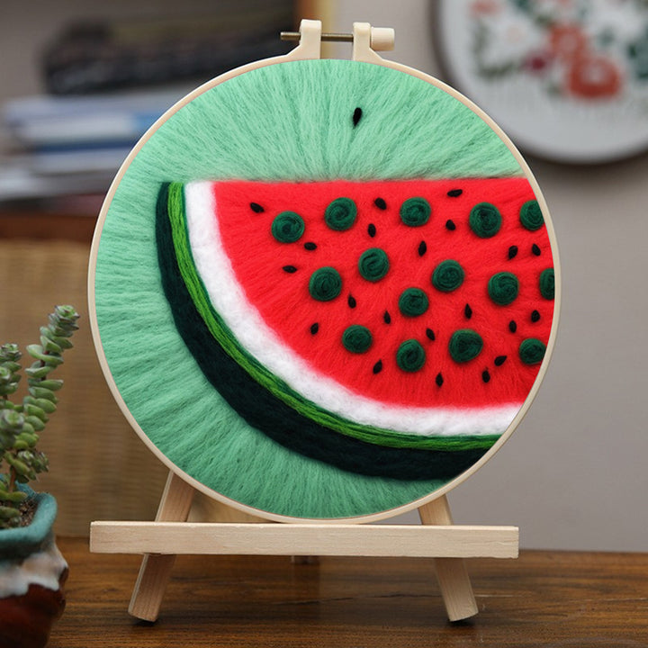 Sweet and Delicious Watermelon Wool Needle Felting Painting Kit