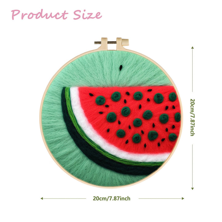 Sweet and Delicious Watermelon Wool Needle Felting Painting Kit