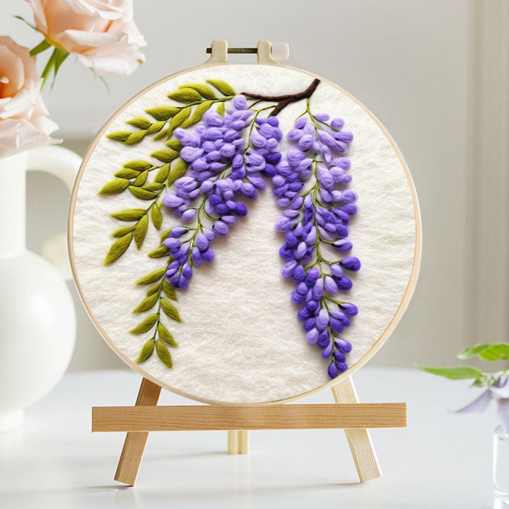 Wisteria Flower Wool Needle Felting Painting Kit