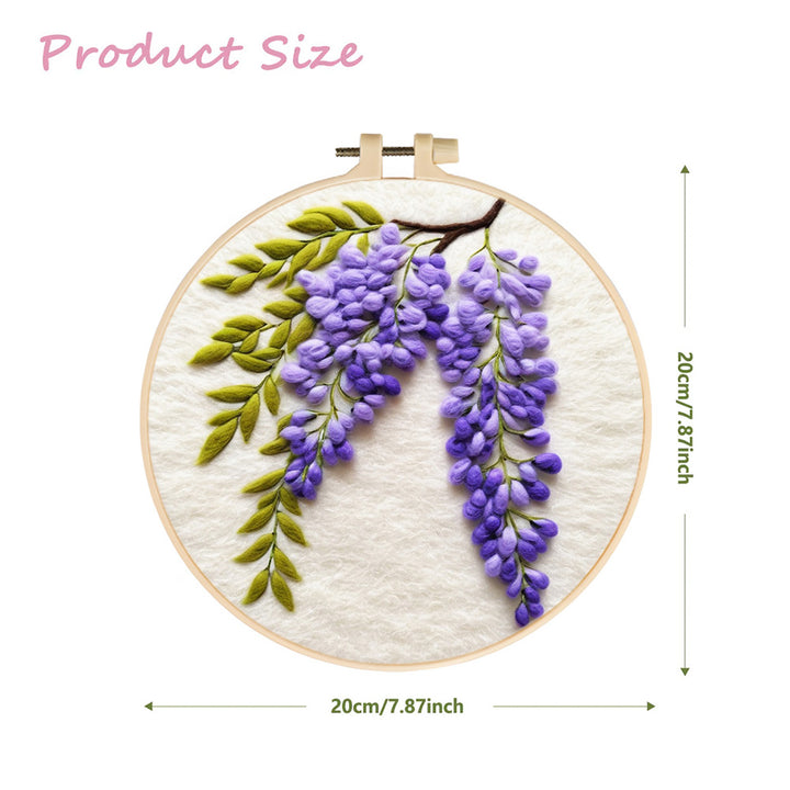 Wisteria Flower Wool Needle Felting Painting Kit