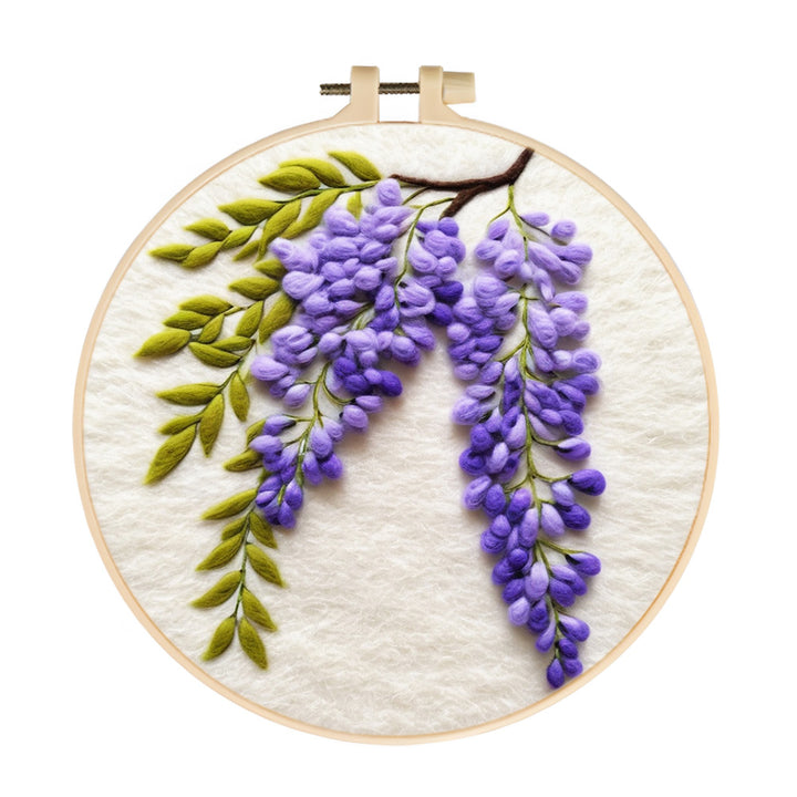 Wisteria Flower Wool Needle Felting Painting Kit