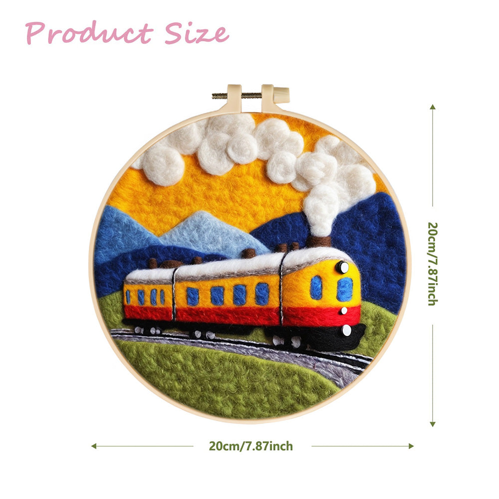 Moving Train Wool Needle Felting Painting Kit